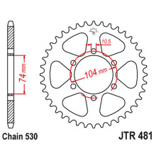 Jt задня зірка 481 45 kawasaki z 400/550 '80-83', z 650 '79', kh 500 '72-75' (48145jt) (ланцюг530) 