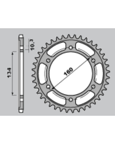 Grosskopf задняя звезда 4405 45 c45 honda cbr 600f (01-06) (jtr1307.45) ()