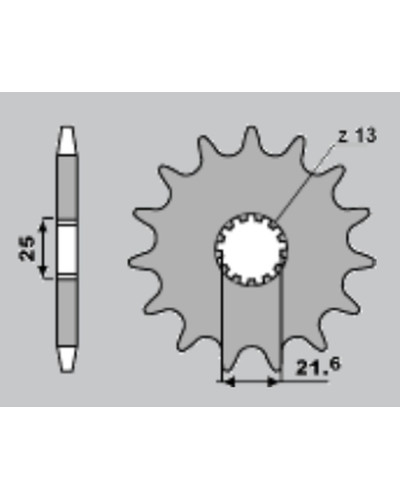Jr передняя звезда 566 13 (56613jt) suzuki rf/gsx/gsxr/gsf, yamaha fzr 600