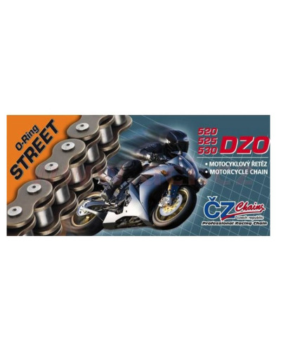 Cz цепь приводная 520 dzo (112 звено) o-ring bronze do 750 ccm (street) (35,6 kn) + прессованная заглушка