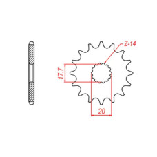 Mtx parts передня зірка 440 13 yamaha yz 125 '87-'04 (jtf564.13) (ланцюг 520)