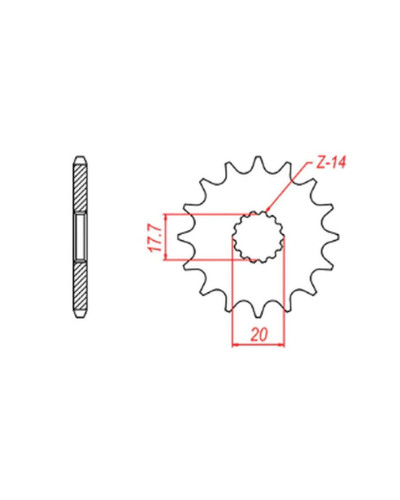 Mtx parts передня зірка 440 13 yamaha yz 125 '87-'04 (jtf564.13) (ланцюг 520)