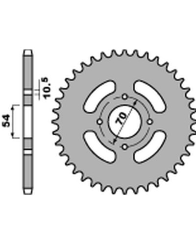 Pbr задняя звезда 4304 40 c45 honda cbr 125r '04-'10 (jtr1206.40) (цепь 520) (std.-2)