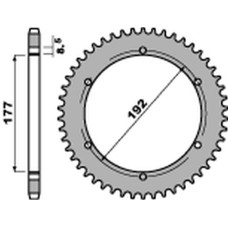 Pbr задняя звезда 223 48 c45 husqvarna wr 250 '83-'84, wr/cr 250 '80, wr 350 '81-'88, wr/cr 400 '81-'89, cr 400/430 81 520)