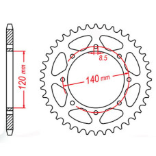 Mtx parts задня зірка 491 44 kawasaki kle 500 '91-'07 (jtr487.44) (ланцюг 520)