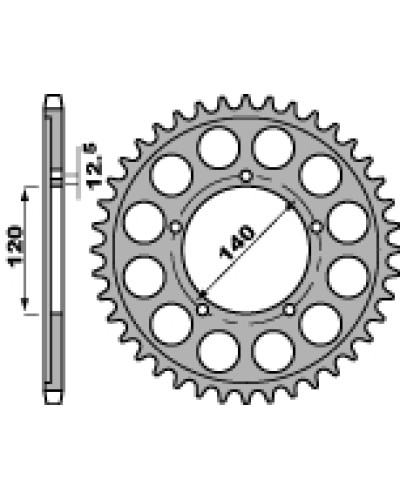 Pbr задня зірка 4459 41 c45 suzuki gsx 1400 (01-06) (jtr1797.41) (ланцюг 530)