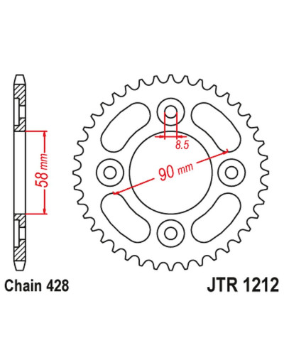 Jt задняя звезда 4462 35 honda 110 wawe/astrea grand '12-18', 125 innova/supra-x '03-18', sym vf 125 (446235jt) (цепь428)