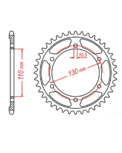 Mtx parts задня зірка 241 39 yamaha xjr 1300 '04-'06, mt-01 '05-'11 (jtr479.39) (ланцюг 530)