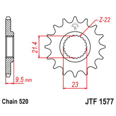 Jt передня зірка yamaha xt 600 '99-03' tt 600 '04, ( 9.5mm) (ланцюг 520)