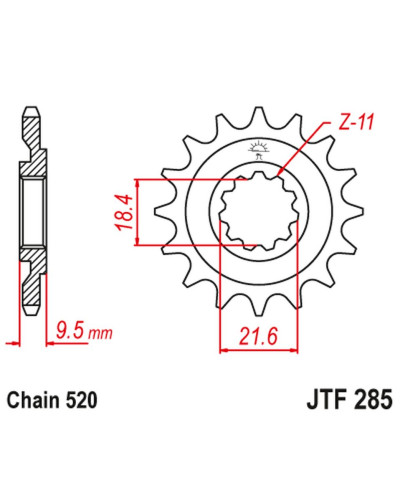 Jt передняя звезда 334 14 honda cr 250 86-87, cr 500 86-87 (33414jt) (цепь 520)