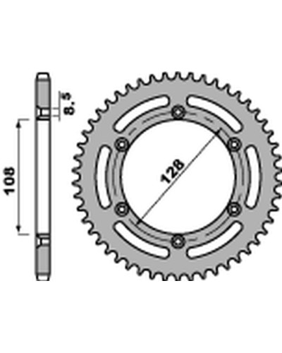 Pbr задняя звезда 4488 57 f suzuki drz 125 '03-'10, kawasaki klx 125 '03-'07 (цепь 428) (jtr797.57) (std.)