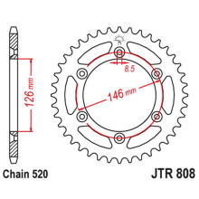 Jt задня зірка 48 зубців алюмінієва racelite для suzuki rm/rmz, dr/drz (80848jta), ланцюг 520, чорна