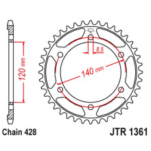 Jt задняя звезда 260 50 honda xlr 250 baja '88-94' (26050jt) (цепь428)
