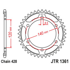 Jt задняя звезда 260 50 honda xlr 250 baja '88-94' (26050jt) (цепь428)