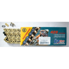 Cz цепь приводная 428 mx (124 звено) золотая (motocross do 110 ccm) (23,0 kn) + застежка
