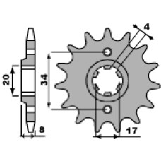 Pbr передня зірка 267 13 18nc honda xl 250 r 84-87 (ланцюг 520) (jtf287.13)