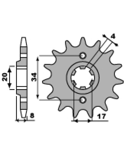 Pbr передня зірка 267 13 18nc honda xl 250 r 84-87 (ланцюг 520) (jtf287.13)