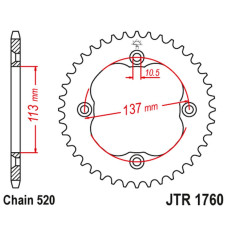 Jt задняя звезда 4509 35 suzuki ltz 400 '09-12' (lt-z), ltr 450 '06-10' (lt-r) (450935jt) (цепь520)