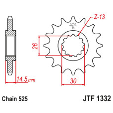 Jt передня зірка 2047 17 honda cb 750f2 '92-'00 (204717jt) (ланцюг 525)