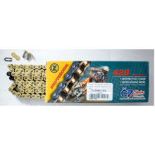 Cz цепь приводная 428 mx (140 звено) золотая (motocross do 110 ccm) (23,0 kn) + застежка