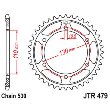 Jt задняя звезда 241 46 yamaha fz6 '04-'09 (24146jtzbk) (цепь 530)
