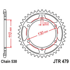 Jt задняя звезда 241 46 yamaha fz6 '04-'09 (24146jtzbk) (цепь 530)
