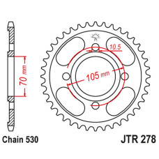Jt задняя звезда 278 36 honda cb 250 '73-77',cj 250 '76-79', cb 360/400 '75-79' (27836jt) (цепь530)