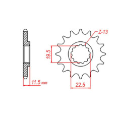 Mtx parts передня зірка 4101 14 suzuki drz 125 '03-'13 (jtf409.14) (ланцюг 428)