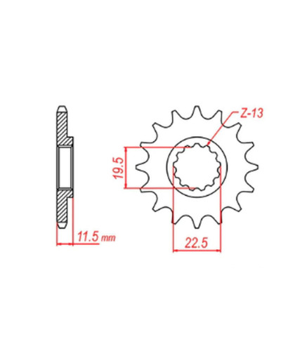 Mtx parts передня зірка 4101 14 suzuki drz 125 '03-'13 (jtf409.14) (ланцюг 428)