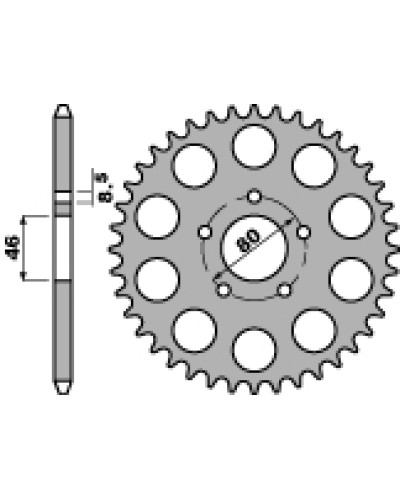 Pbr задня зірка 143 40 f aprilia 50 af1 86-87 (ланцюг 415)