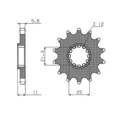 Sunstar передняя звезда 727 14 husqvarna cr/wr/tc/te 125/250/300/310/410/510/610 (jtf824.14) (цепь 520) (72714jt)