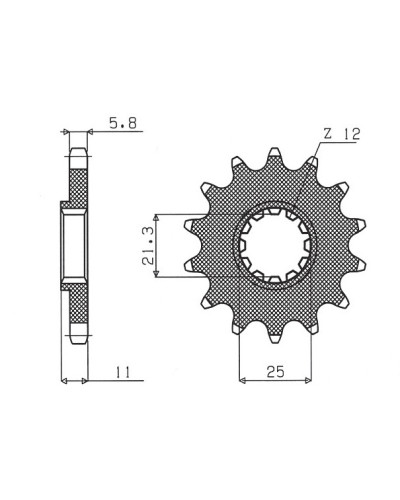 Sunstar передняя звезда 727 14 husqvarna cr/wr/tc/te 125/250/300/310/410/510/610 (jtf824.14) (цепь 520) (72714jt)