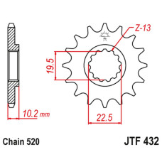Jt передняя звезда 435 11 suzuki rm 250 '87-'12 (43511jt) (цепь 520)