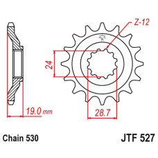 Jt передня зірка 532 17 kawasaki zx10 '88-90' (zx 1000 b1-b3) (53217jt) (ланцюг 530)