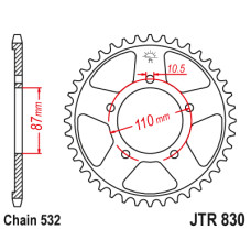 Jt задняя звезда алюминиевая 7075-t6 (ergal) 4675 42 ktm 200 duke/rc '15-'20 -
