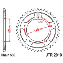 Jt задня зірка 334 43 triumph 750/900/955/1000/1200 trophy/daytona/sprint/tiger/trident '91-03' (33443jt) (ланцюг530)
