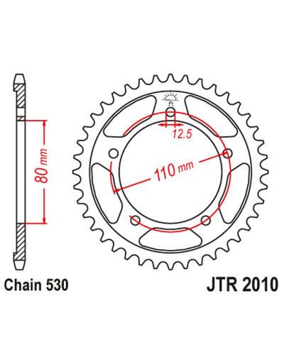 Jt задняя звезда 334 43 triumph 750/900/955/1000/1200 trophy/daytona/sprint/tiger/trident '91-03' (33443jt) (цепь530)
