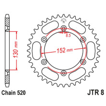 Jt задняя звезда 4500 51 bmwg 450x '08-11 (450051jt) (цепь 520)
