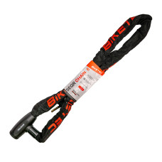 Ланцюг biketec seqr cp 1,2 м, ланка 8 мм, вбудований замок, 3 ключі, чорний кожух