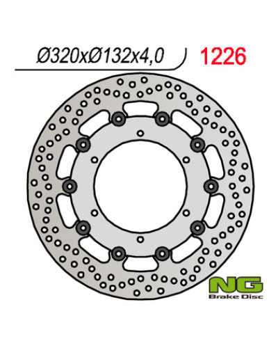 Ng тормозной диск перед yamaha xt660 x '04-'16 320 mm (320x132x4) (плавающая)(6x8,50mm)