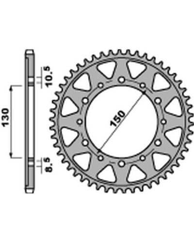 Pbr задняя звезда 860 46 c45 yamaha fzs 600 fazer/yzf thundercat '96-'03, gts 1000 '93-'01, xjr 1200/1300, fj 1100/1200 (jtr85944