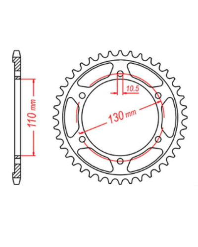 Mtx parts задня зірка 4385 46 yamaha r6 '06-'20, mt09 '14-'19, suzuki gsxr 750 '11-'19, gsxr 1000 '17-'19, xsr 900 '16-'19 (+1) (jtr1876.46) (ланцюг 525)