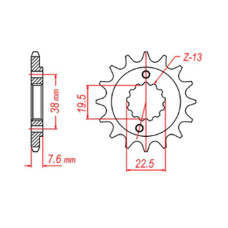 Mtx parts передня зірка 2116 14 suzuki ltr 450 '06-'12, ltz 400 '03-'13, rmx 450 '10-'13 (jtf1401.14) (ланцюг 520)