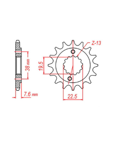 Mtx parts передня зірка 2116 14 suzuki ltr 450 '06-'12, ltz 400 '03-'13, rmx 450 '10-'13 (jtf1401.14) (ланцюг 520)