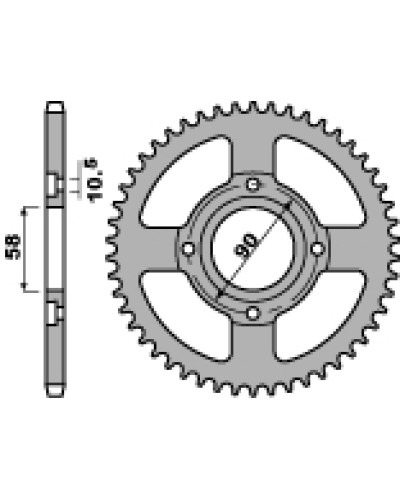 Pbr задня зірка 269 49 c45 honda xl 185s 79-84 (ланцюг 428) (jtr269.49)