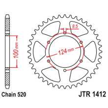 Jt задня зірка 4466 37 kawasaki kxt 250 b1/b2 '86-87' (446637jt) (ланцюг520) 