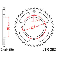 Jt задняя звезда 282 37 honda cb 500f/k '78-'80 (28237jt) (цепь 530)