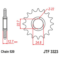Jt передня зірка polaris 250/300/350/400/425 '89-99' (ланцюг 520)