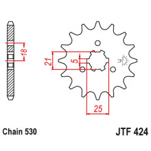 Jt передняя звезда 424 17 suzuki gt 380/550/750 (42417jt) (цепь 530)
