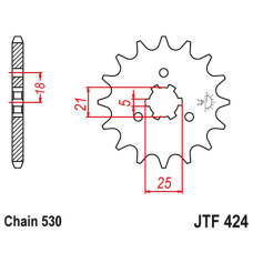 Jt передняя звезда 424 17 suzuki gt 380/550/750 (42417jt) (цепь 530)